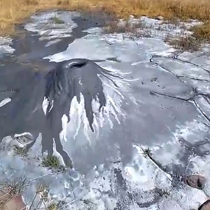 A 60cm-tall mud volcano in Cusco, Peru.
