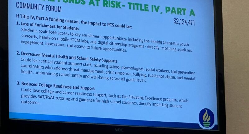 'Why make the kids suffer?' Pinellas Co. schools hosts forum on $9M funding freeze