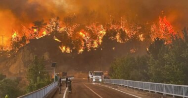 1,700 evacuated, firefighter dead as Turkey wildfires tear through major city