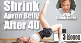 Attractive young fit woman lying on back and does shoulder bridge exercise with one leg up. Pilates black mat at home. 3 Essential Moves That Shrink Apron Belly All Day After 40. Cover