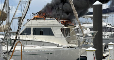 3 kids arrested after firing flare guns off Bradenton bridge, setting yacht on fire: police