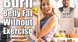 Caucasian young woman holding an apple on hands in the kitchen at home. Attractive beautiful girl wearing apron feeling happy and relax, enjoy cooking healthy fruit for lose weight and diet in house. 4 Simple Changes That Burn Belly Fat Without Exercise After 40. Cover