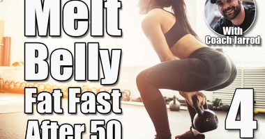 Athletic woman exercising with kettle bell while being in squat position. Muscular woman doing cross fit workout at gym. 4 Simple Moves That Melt Belly Fat Fast for People Over 50. Cover