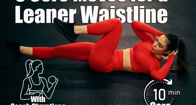 A female athlete is doing knee to elbow crunches on a gym floor. 5 Body-Sculpting Moves To Build a Lean Waistline. Cover