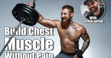 Strong man does landmine exercises, workout with barbell. Photo of sporty man on grey background. Strength and motivation. If You