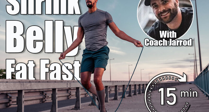African american athlete man working out on a skipping rope.