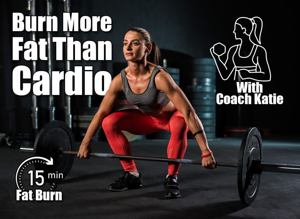 Muscular girl in a red shirt raises the bar. 5 Strength Moves That Torch Fat Faster Than Cardio After 40. Cover