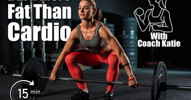 Muscular girl in a red shirt raises the bar. 5 Strength Moves That Torch Fat Faster Than Cardio After 40. Cover