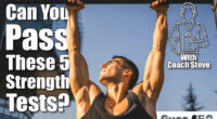 One man young adult caucasian male athlete training at outdoor open gym pull ups exercise healthy lifestyle and recreation training concept in the city in summer day real people copy space. 5 Strength Tests Every Man Over 45 Should Be Able to Ace cover