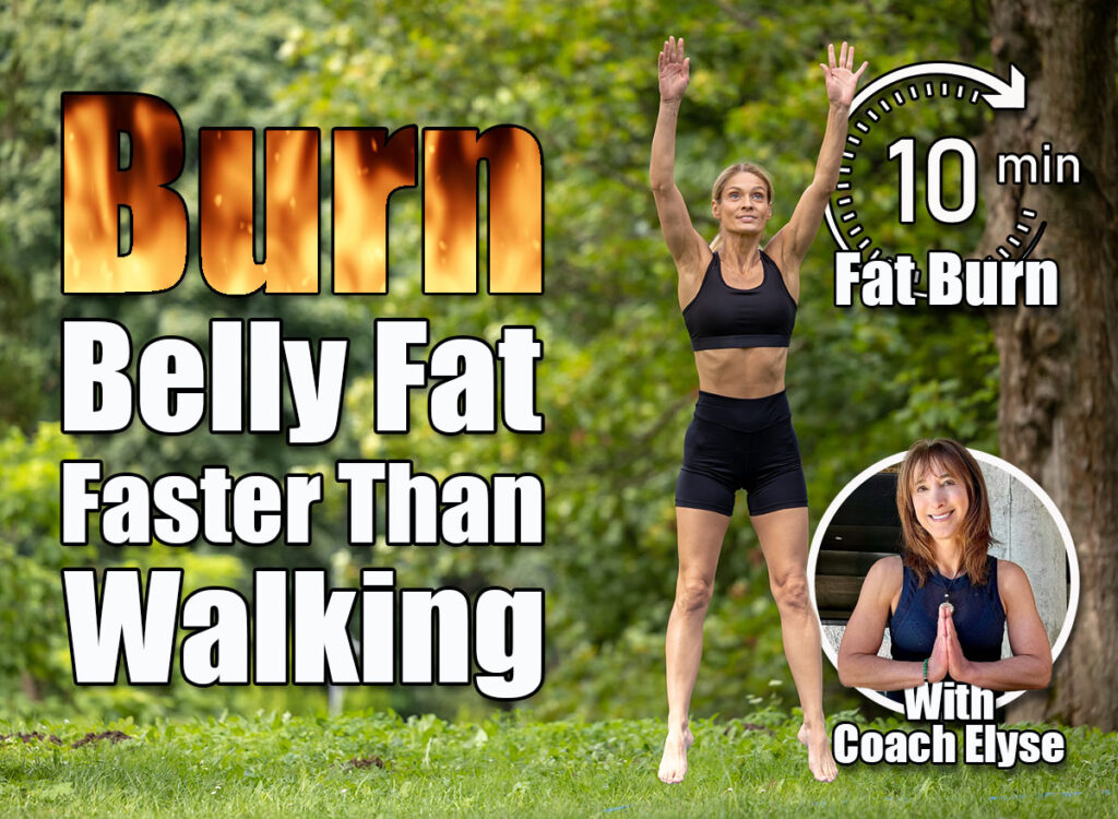 Fit woman dressed in sportswear makes workout outdoor in park makes jumping jacks exercises. 8 Moves That Melt Stubborn Belly Fat When Walking Isn