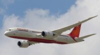 Air India flight in flight.