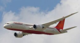 Air India flight in flight.