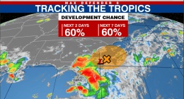 Area of low pressure forms off Florida coast, increasing chances for development: NHC