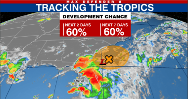 Area of low pressure forms off Florida coast, increasing chances for development: NHC