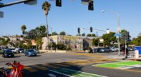 Intersection of Ocean Park Boulevard and Lincoln Boulevard in Santa Monica, California, featuring the Michelle & Barack Obama Center for Inquiry & Exploration.