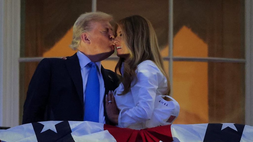 Baby you're a firework! Donald and Melania pack on PDA at July 4th