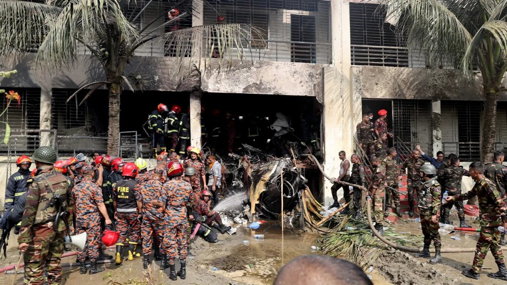 Bangladesh air force jet crashes into school campus, killing at least 19