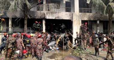 Bangladesh air force jet crashes into school campus, killing at least 19