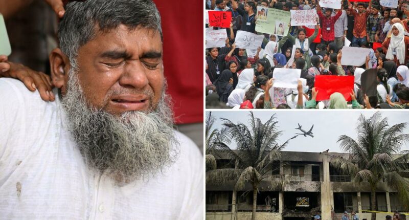 Bangladesh students protest after air force jet crashes into school