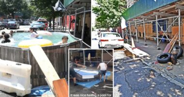 Bizarre swimming pool on NYC street dismantled leaving local hearts drained