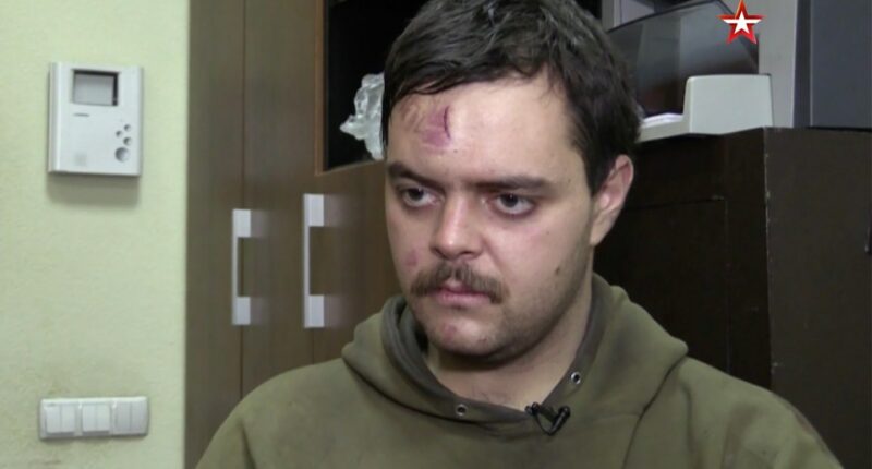 Aiden Aslin, a British fighter for Ukraine, with a head wound.