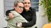 A released Israeli hostage embraces her mother.