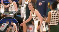 Caitlin Clark has to be held back in heated moment with ref