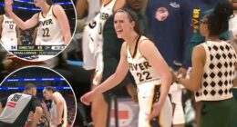 Caitlin Clark has to be held back in heated moment with ref