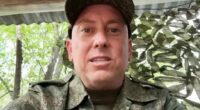 Close-up of Derek Huffman in military uniform.
