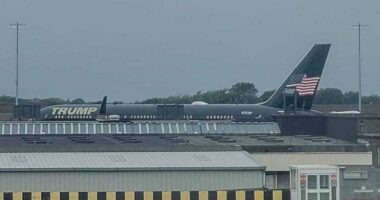 Donald Trump’s Secret Service motorcade spotted at petrol station as family jet lands in Scotland