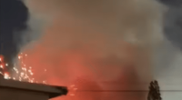 Fireworks igniting a house fire.