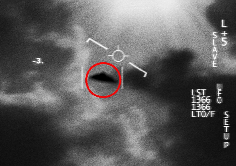 Grayscale satellite image of a UFO.