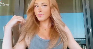 Teen girl with long blonde hair.