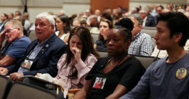 Relatives of victims at a NTSB hearing.