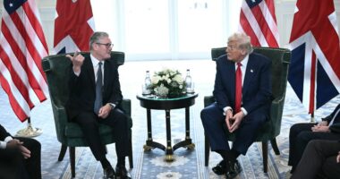 Keir Starmer and Donald Trump in bilateral meeting.