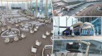 Future airport makes major cuts to passenger wait times with 'shotgun cartridge' boarding system
