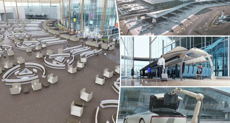 Future airport makes major cuts to passenger wait times with 'shotgun cartridge' boarding system