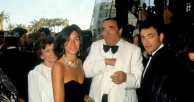 Robert Maxwell with his wife Elizabeth, son Ian, and daughter Ghislaine.