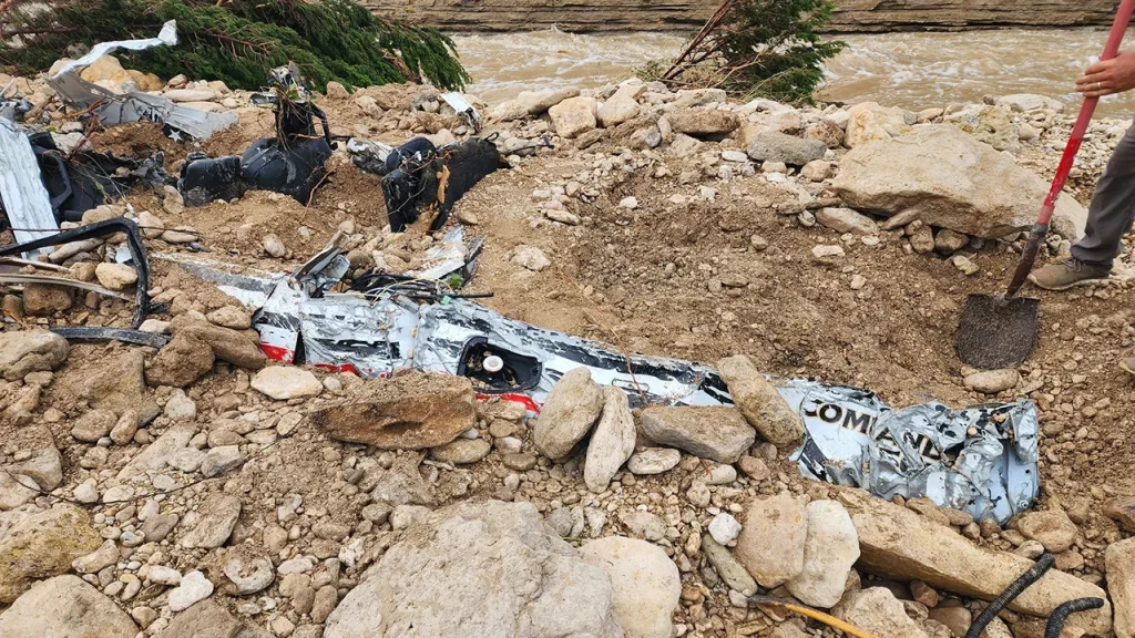 Harrowing photos show what's left of volunteer fire chief's vehicle after he was swept away in Texas floods