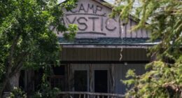 Camp Mystic Recreation Hall damaged by flood.