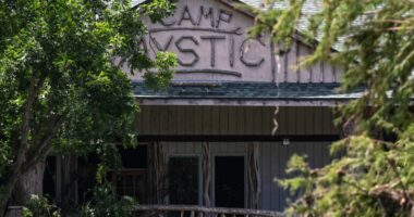 Camp Mystic Recreation Hall damaged by flood.