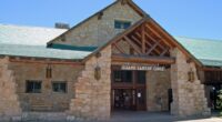 Front entrance of the Grand Canyon Lodge.