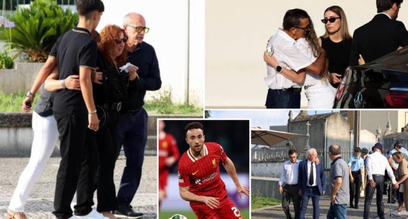 Heartbroken family of late soccer player Diogo Jota arrives at funeral in Portugal