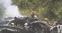 Aftermath of a head-on collision.
