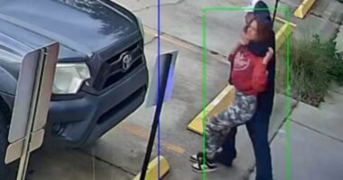 Surveillance image of a kidnapping attempt.