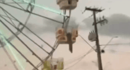 Ferris wheel in a sandstorm.