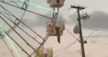 Ferris wheel in a sandstorm.