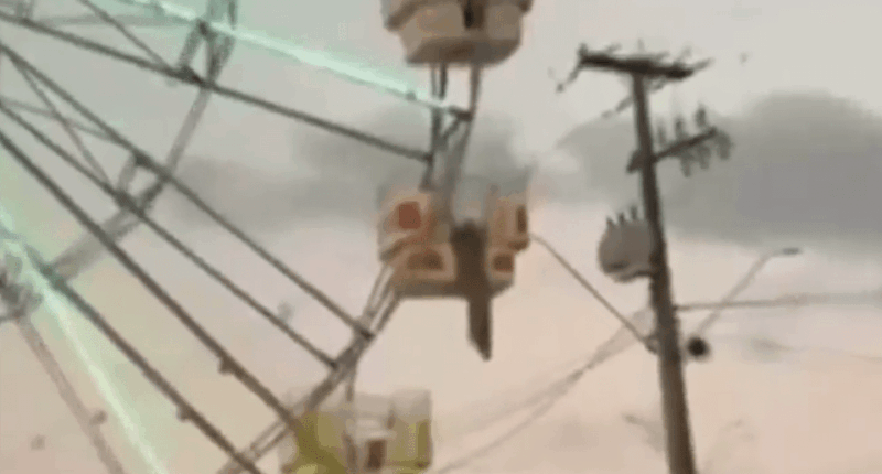 Ferris wheel in a sandstorm.