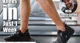 close up image of healthy and handsome caucasian man legs wearing sport shoes and running or walking on exercise machine in gym (sport and healthy fitness concept). I Walked Backwards on the Treadmill Every Day for a Week and Here’s What Happened to My Knees. Cover