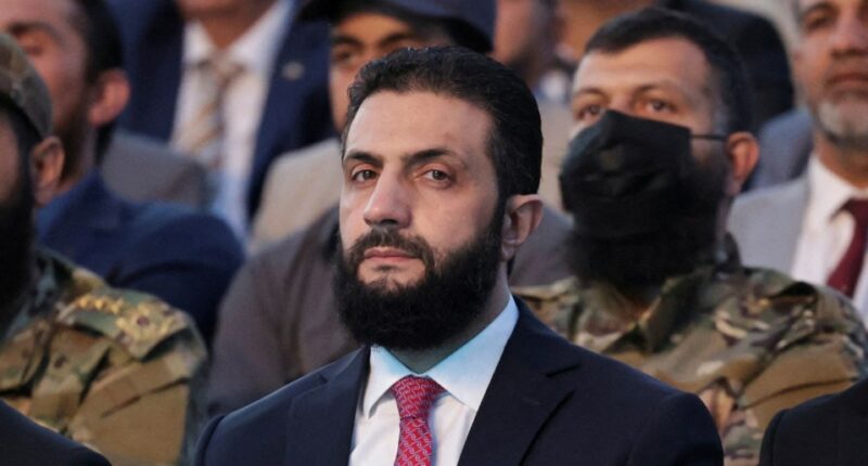 Syria's interim President Ahmed al-Sharaa at a celebration.